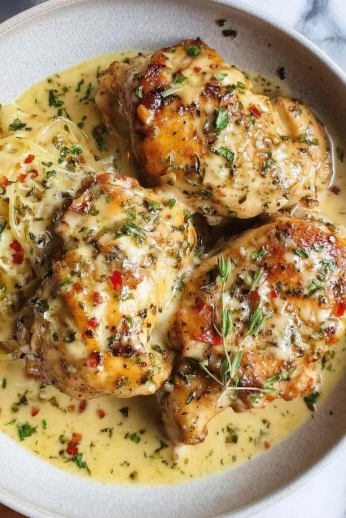 angel-chicken-creamy-ranch-sauce-skillet