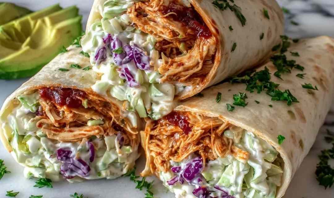 BBQ Chicken Coleslaw Wraps Easy and Delicious