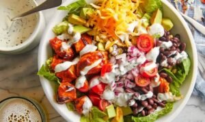 BBQ Chicken Salad with Charred Corn and Ranch bbq-chicken-salad-bowl-charred-corn-ranch