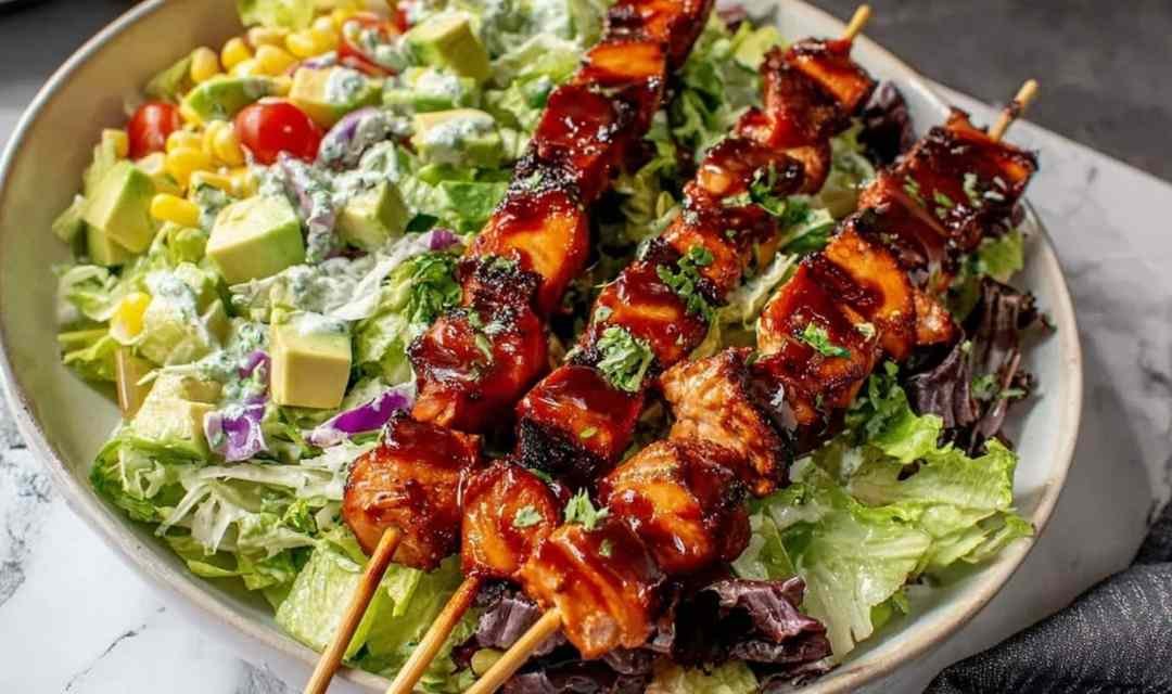 BBQ Chicken Skewer Salad