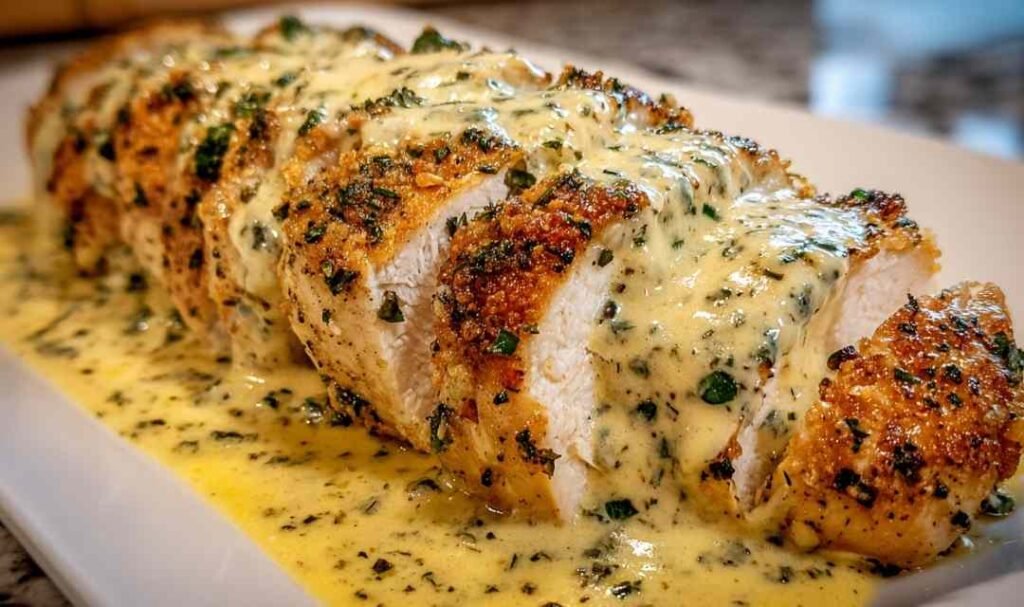 baked-caesar-chicken-creamy-parmesan-sauce-baking-dish