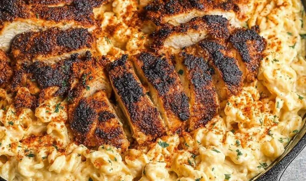 blackened-cajun-chicken-alfredo-skillet-creamy-pasta