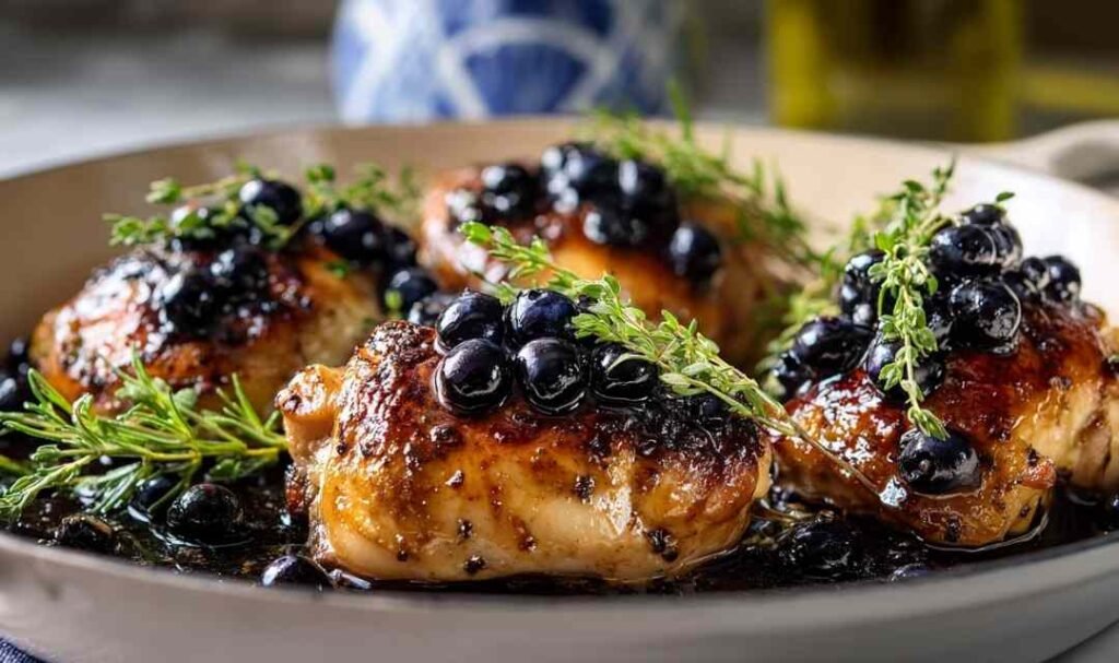 blueberry-thyme-chicken-skillet-baked-recipe