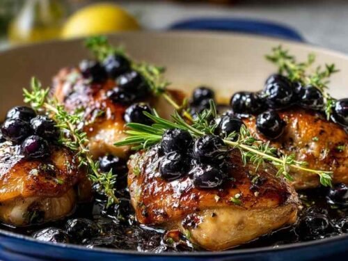 blueberry-thyme-chicken-skillet-baked-recipe