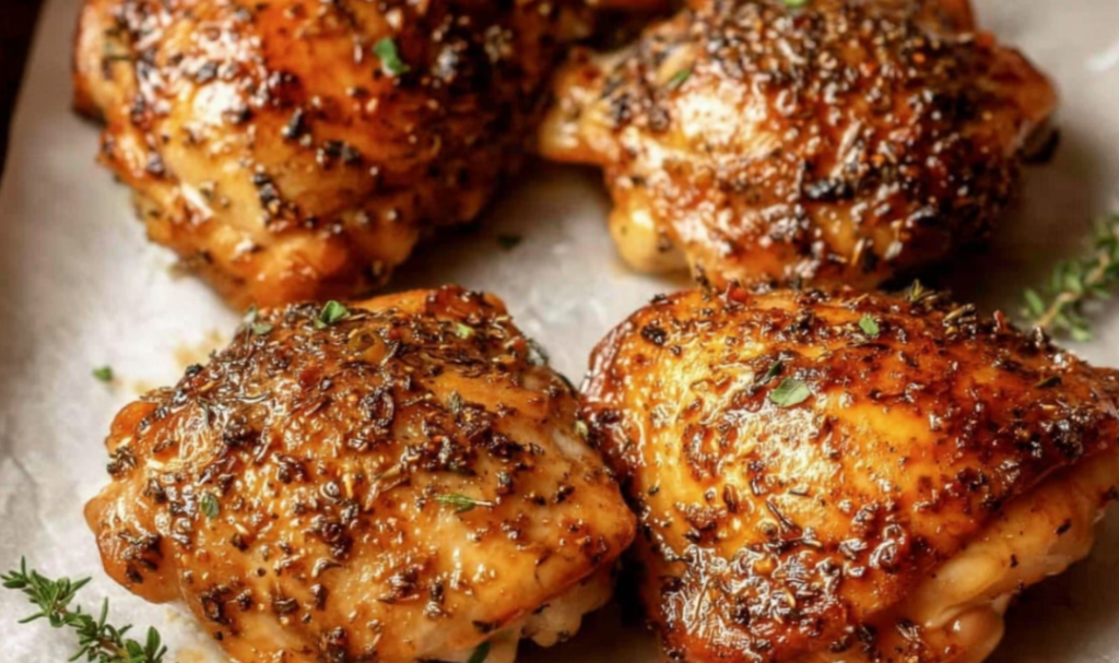 boneless-skinless-chicken-thighs-oven-golden-baking-sheet