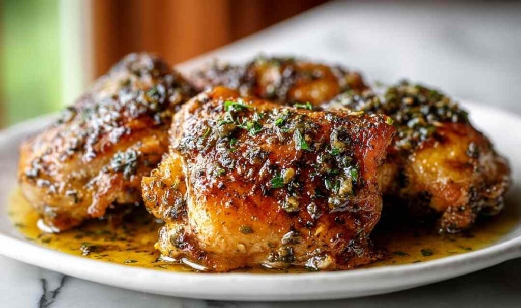 brown-sugar-dijon-chicken-thighs-glazed-baked-dinner