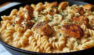 cheesy-cajun-garlic-chicken-rotini-skillet-one-pan-dinner