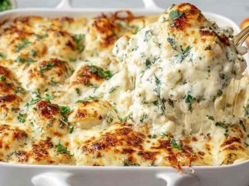 chicken-alfredo-lasagna-baked-golden-cheese