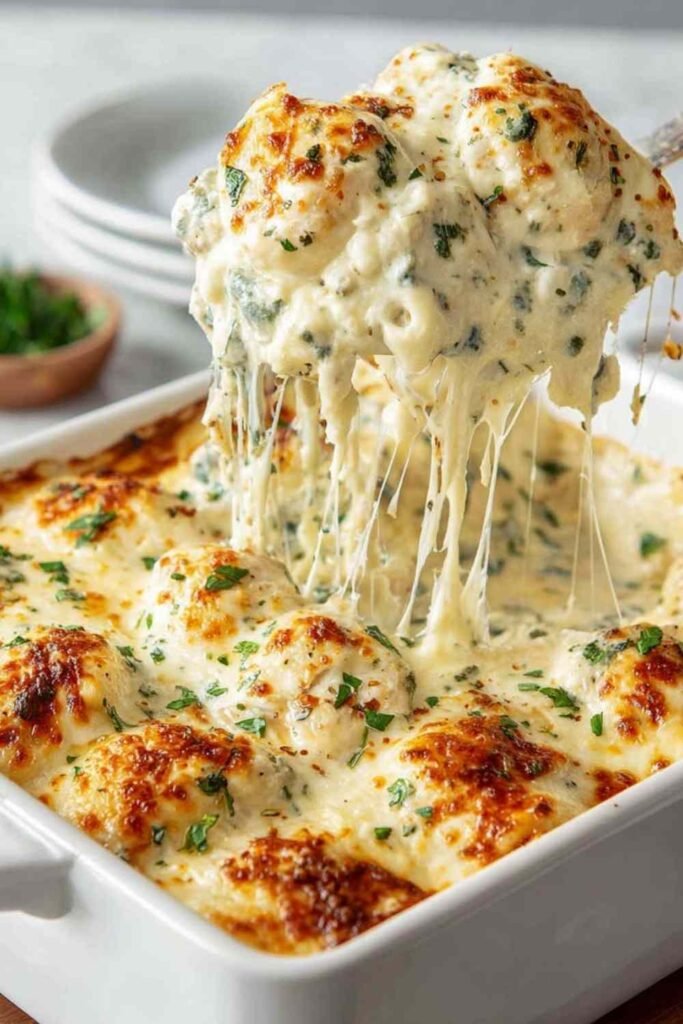 chicken-alfredo-lasagna-baked-golden-cheese
