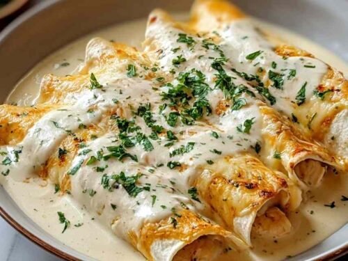 chicken-enchiladas-sour-cream-white-sauce-baked