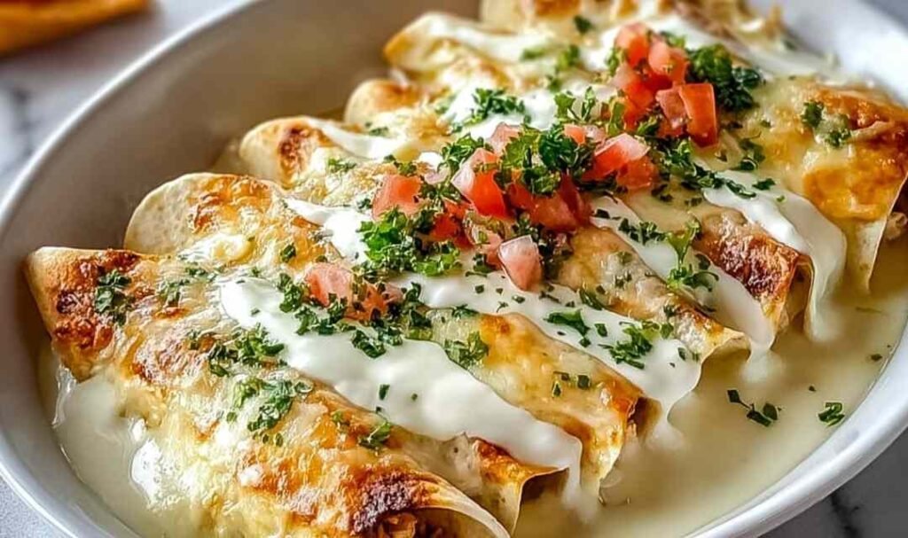 chicken-enchiladas-sour-cream-white-sauce-baked