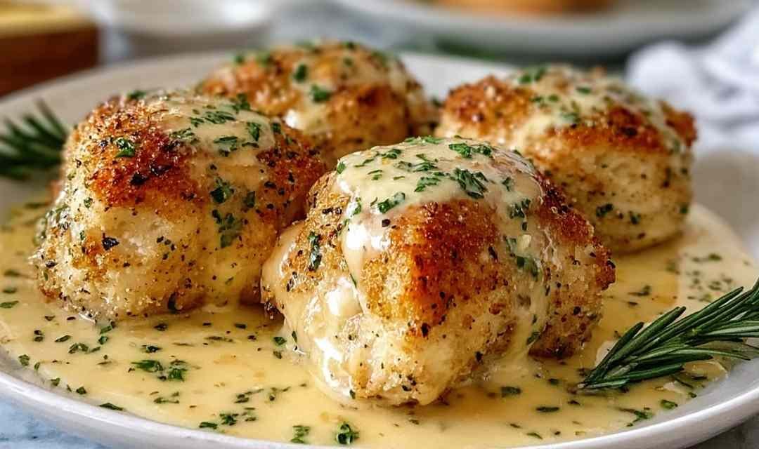 Chicken Pillows with Creamy Parmesan Sauce