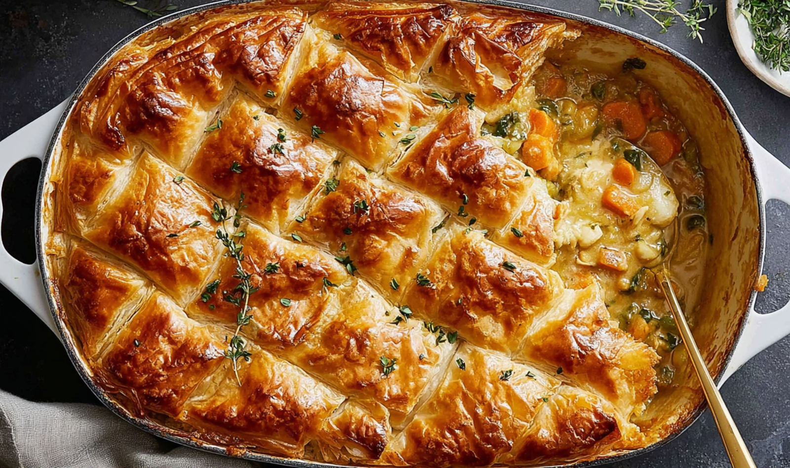 Chicken Pot Pie with Puff Pastry