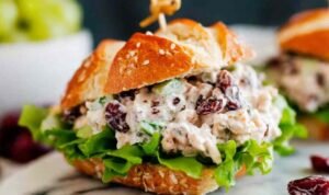 Chicken Salad with Rotisserie Chicken, Pecans and Cranberries creamy-chicken-salad-rotisserie-pecans-cranberries