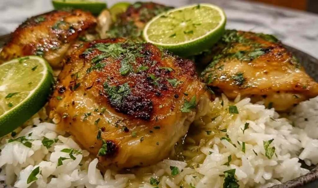 coconut-lime-chicken-and-rice-plated