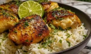 coconut-lime-chicken-and-rice-plated