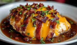 Cowboy BBQ Bacon Cheddar Chicken cowboy-bbq-bacon-cheddar-chicken-skillet