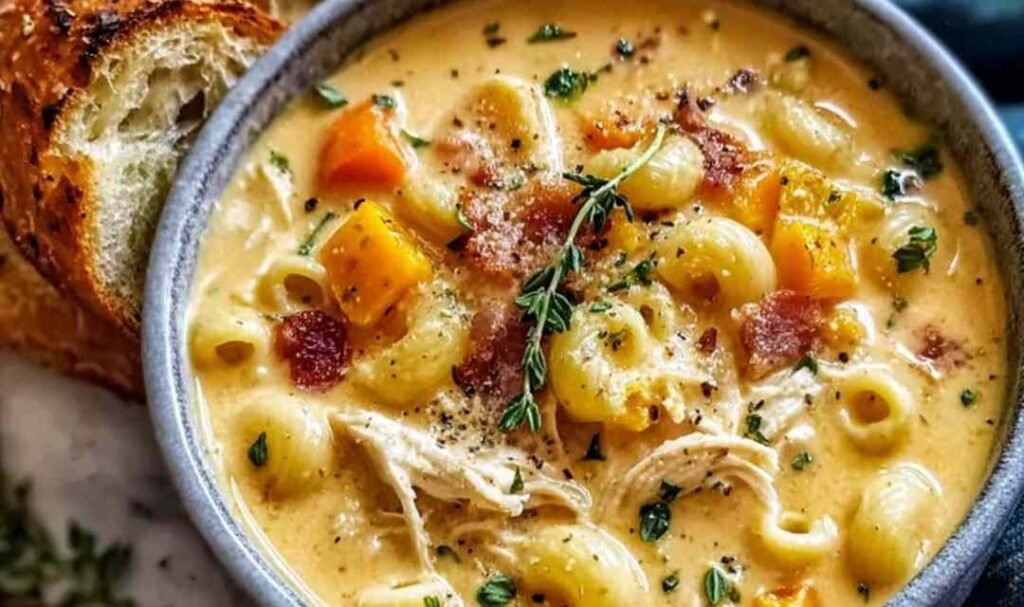 honey-pepper-chicken-mac-and-cheese-bowl-creamy