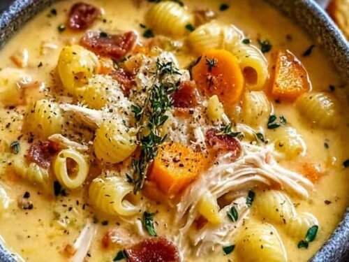 honey-pepper-chicken-mac-and-cheese-bowl-creamy