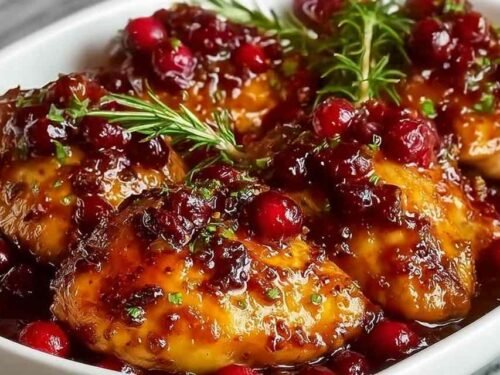 cranberry-orange-glazed-chicken-skillet-baked
