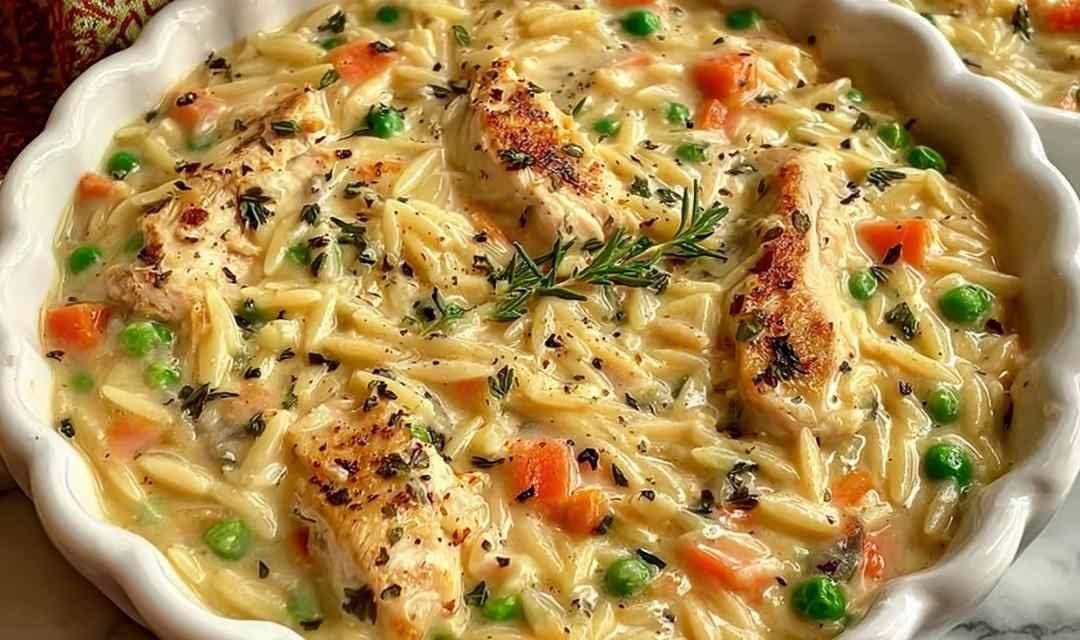 Creamy Chicken Pot Pie Orzo