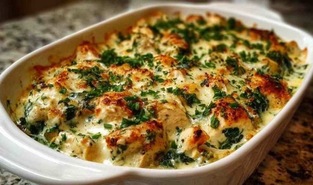 chicken-and-spinach-casserole-baked-golden