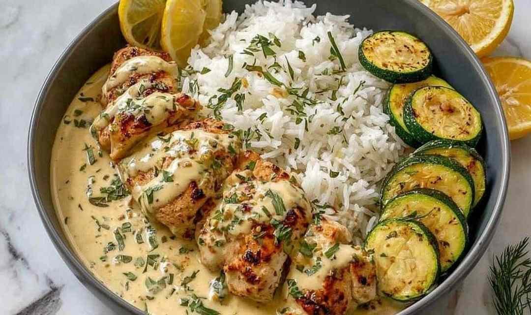 Creamy Lemon Butter Chicken with Crispy Zucchini
