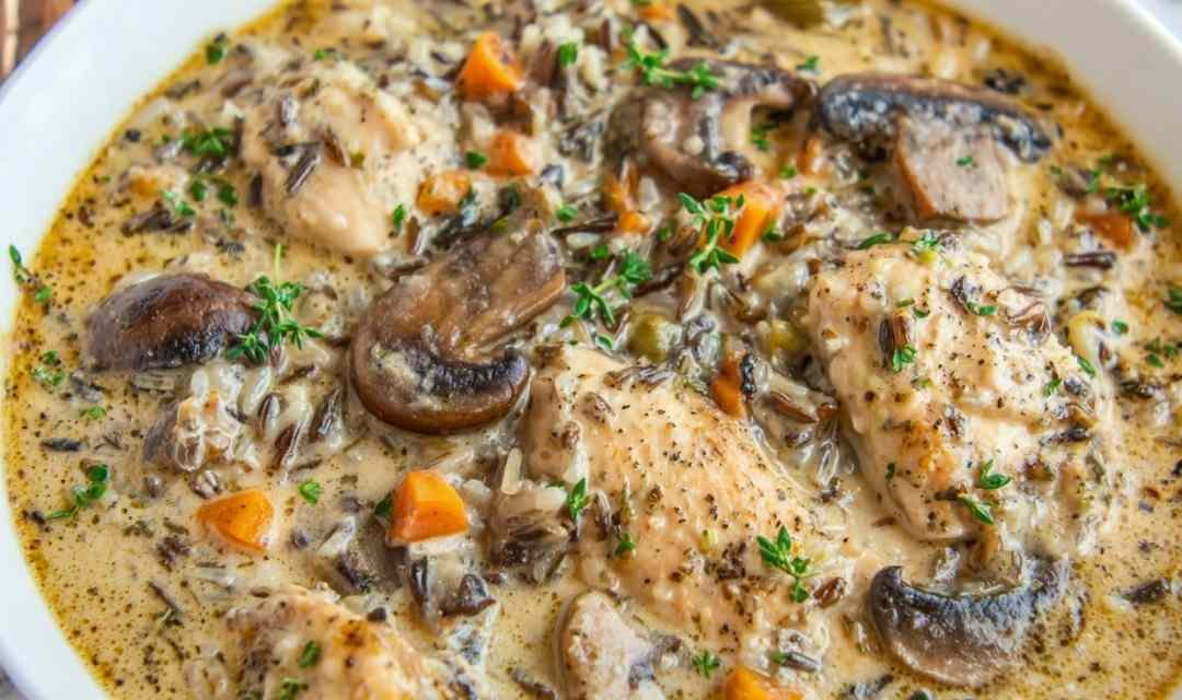 Creamy Mushroom Chicken and Wild Rice Soup