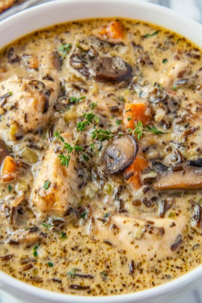 creamy-mushroom-chicken-wild-rice-soup-bowl