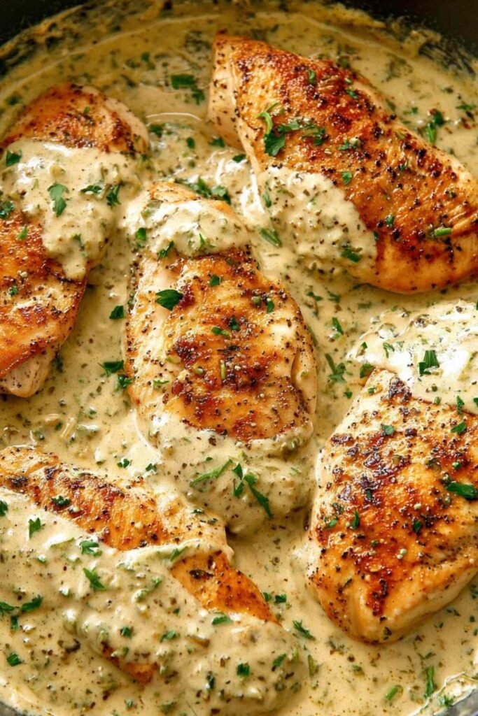 creamy-ranch-chicken-skillet-ranch-cream-sauce