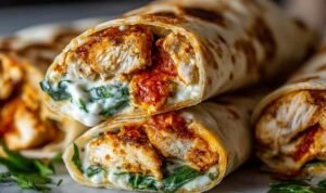 crispy-air-fryer-chicken-mozzarella-wraps-cheese-pull