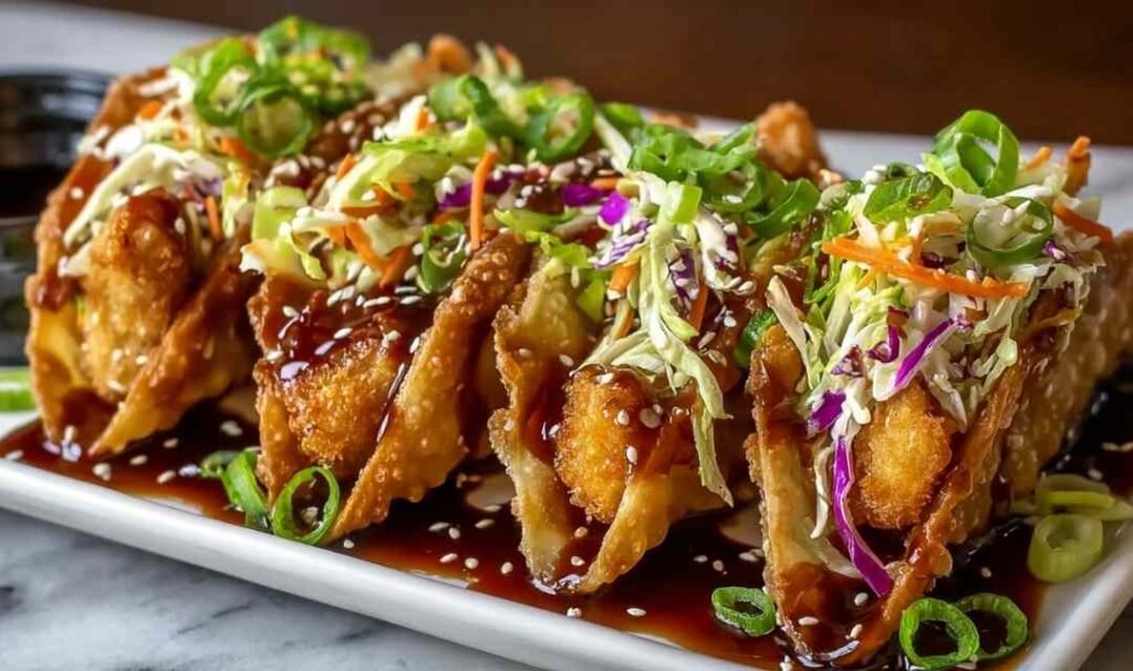 crispy-chicken-wonton-tacos-teriyaki-platter-overhead