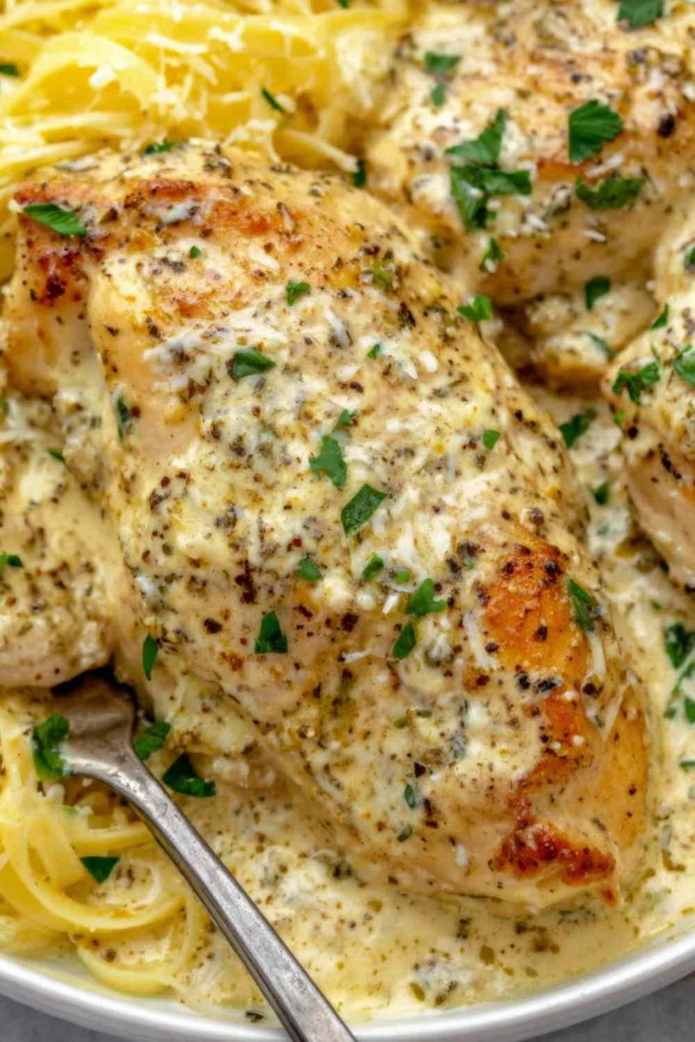 crock-pot-angel-chicken-over-angel-hair-pasta