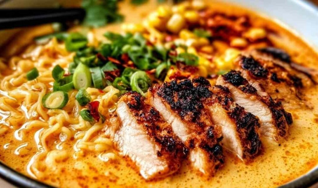 fiery-chicken-ramen-creamy-garlic-sauce-bowl