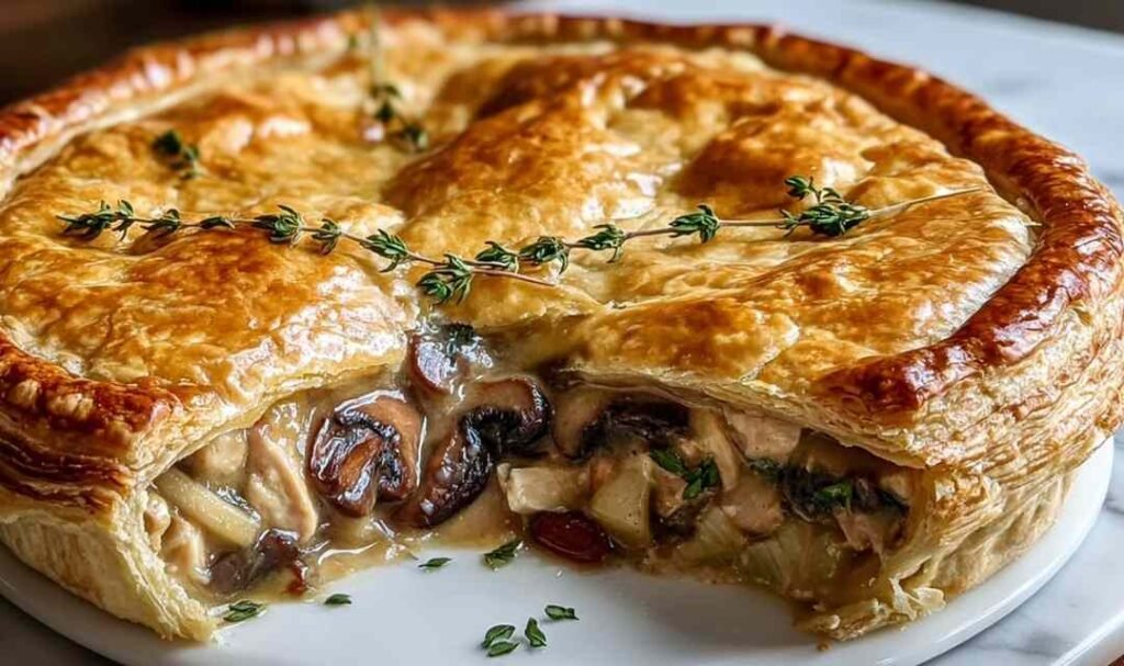 french-chicken-mushroom-pie-tourte-golden-pastry
