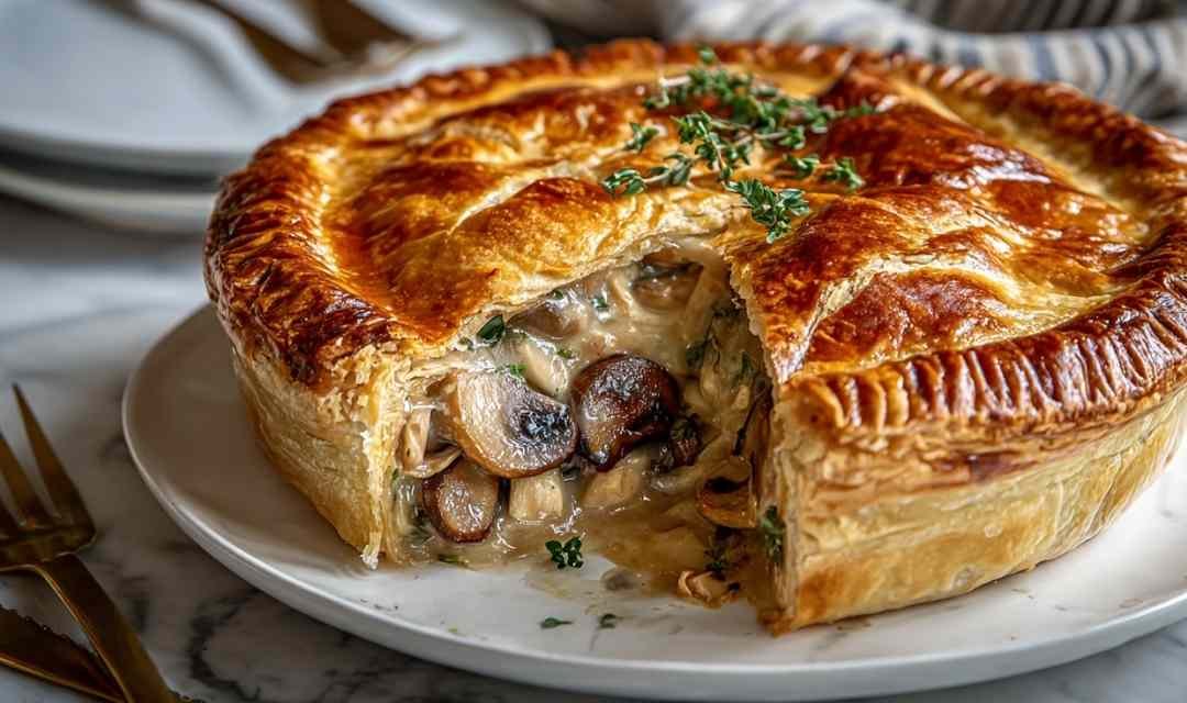 French Chicken and Mushroom Pie Tourte