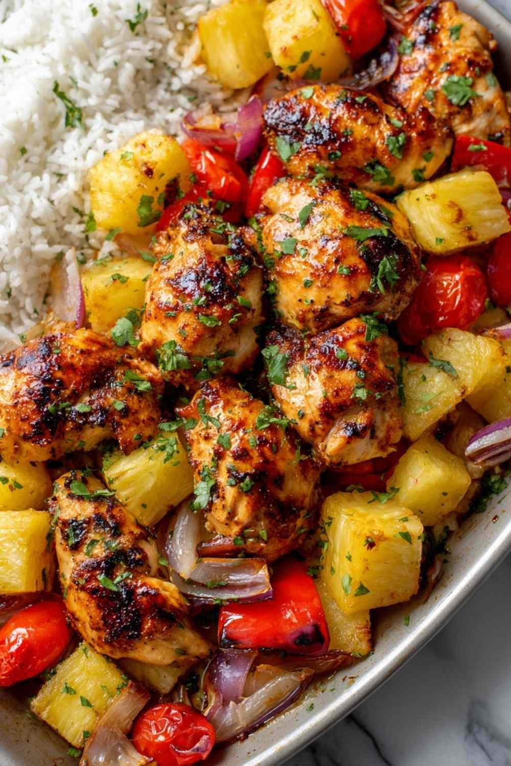 hawaiian-chicken-sheet-pan-roasted-pineapple-glaze