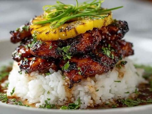 hawaiian-huli-huli-chicken-stack-plated-pineapple-rice