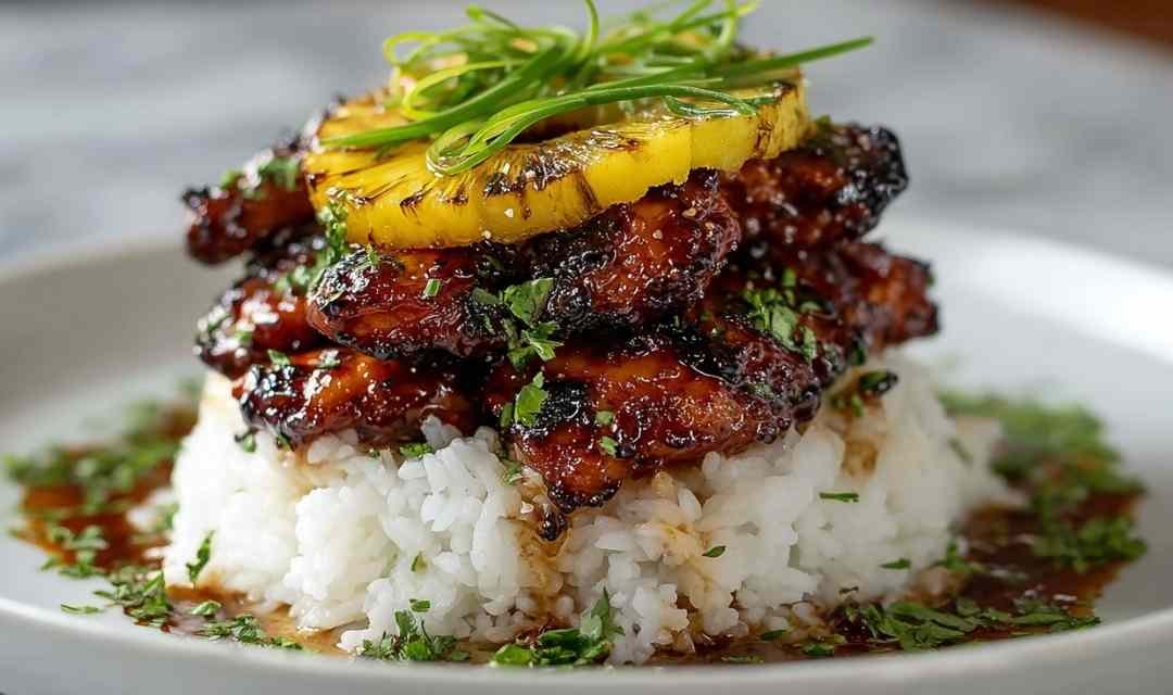 Hawaiian Huli Huli Chicken Stack