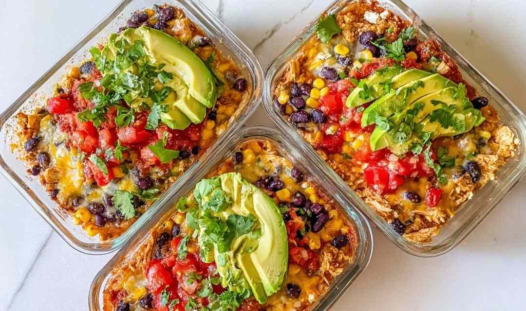 High-Protein Chicken Cottage Cheese Enchilada Bowls