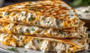 High-Protein Chicken Ranch Quesadilla high-protein-chicken-ranch-quesadilla-sliced