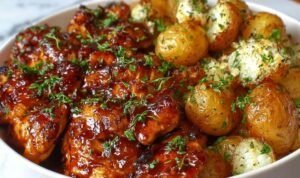 honey-bbq-chicken-potatoes-skillet-dinner