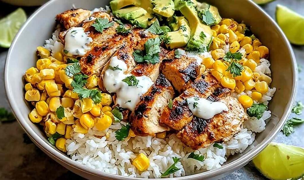 street-corn-chicken-rice-bowl-assembled-top-down