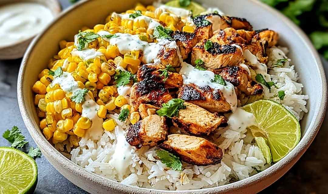 Street Corn Chicken Rice Bowl