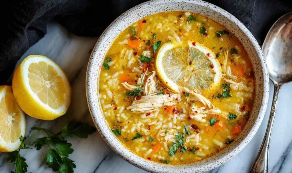 lemon-ginger-turmeric-chicken-rice-soup-bowl