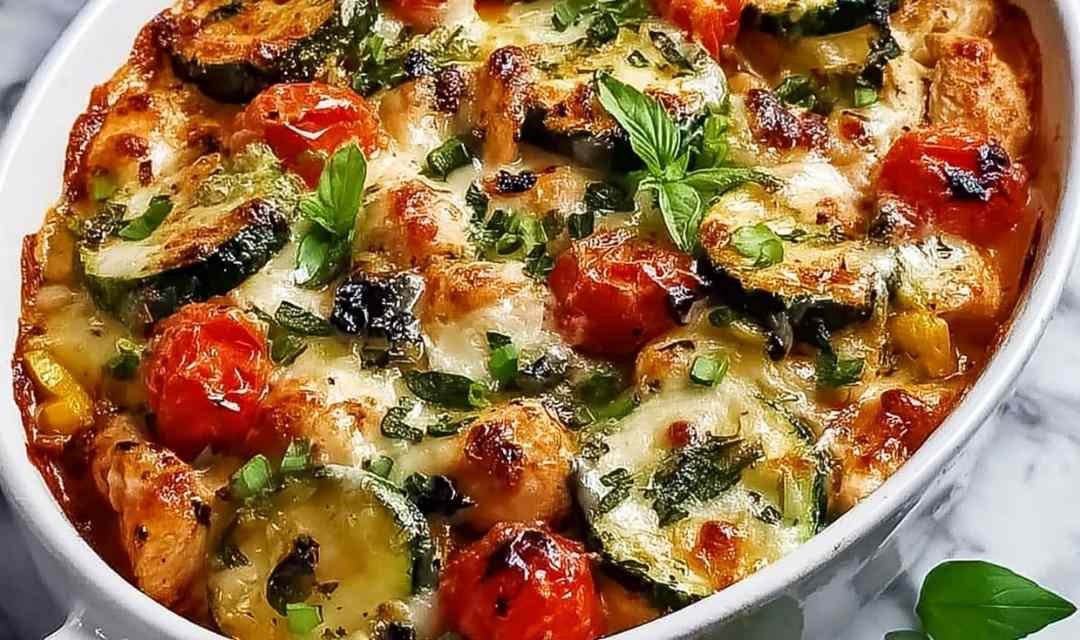 Mediterranean Chicken Zucchini Bake