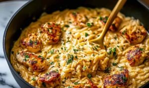 one-pot-cajun-chicken-alfredo-orzo-bowl-parsley