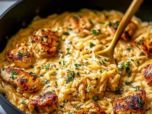 one-pot-cajun-chicken-alfredo-orzo-bowl-parsley