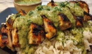 peruvian-chicken-aji-verde-bowl-cilantro-rice