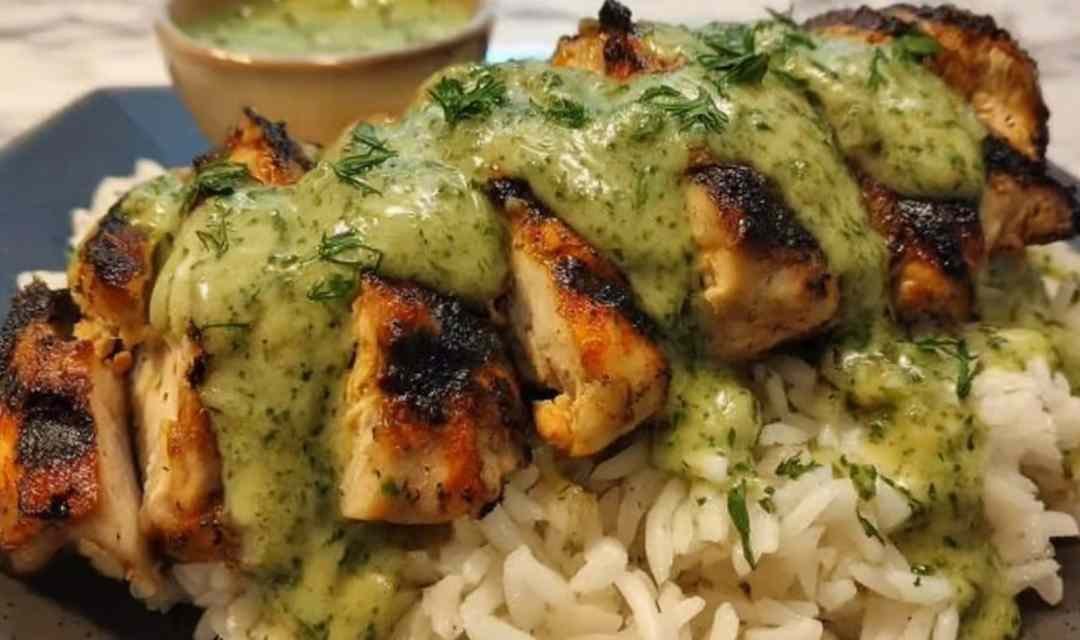 Peruvian Chicken with Aji Verde and Cilantro Rice